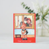 Vintage Europäische Walentinfrau, Kaminfeucht Postkarte (Stehend Vorderseite)