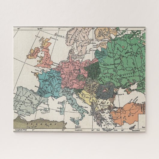Vintage Europakarte Puzzle (Horizontal)