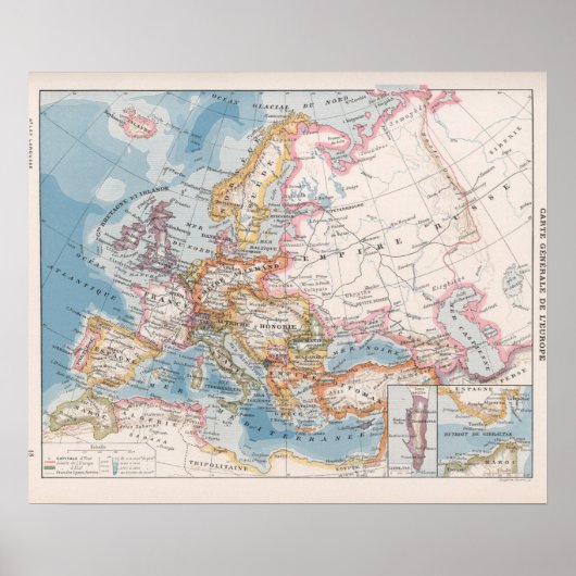 Vintage Europe Map Poster (Vorne)