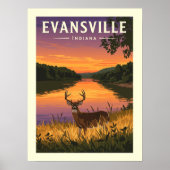 Vintage Evansville Indiana Poster (Vorne)