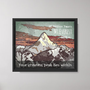 Vintage-Everest-Gipfel-Motivationskunst Leinwanddruck