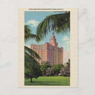Vintage Everglades Hotel Miami Florida Postcard Postkarte