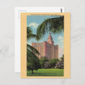 Vintage Everglades Hotel Miami Florida Postcard Postkarte (Vorne/Hinten)