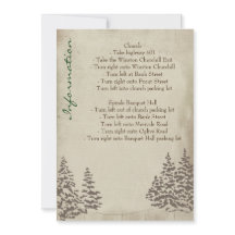 Vintage Evergreen Hochzeitsinformationskarte