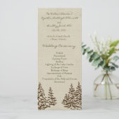 Vintage-Evergreen-Hochzeitsprogramm Programm (Stehend Vorderseite)