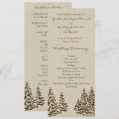 Vintage-Evergreen-Hochzeitsprogramm Programm (Vorne/Hinten)