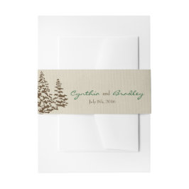Vintage Evergreen Wedding Einladungsbanderole
