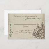 Vintage Evergreen Wedding Response Card RSVP Karte (Vorne/Hinten)