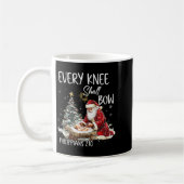 Vintage Every Knee Shall Bow Weihnachtsmann religi Kaffeetasse (Links)