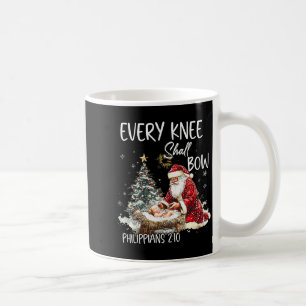 Vintage Every Knee Shall Bow Weihnachtsmann religi Kaffeetasse