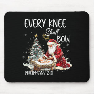 Vintage Every Knee Shall Bow Weihnachtsmann religi Mousepad