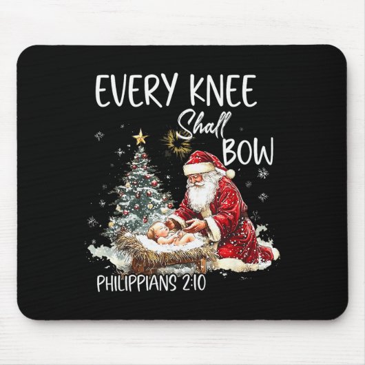 Vintage Every Knee Shall Bow Weihnachtsmann religi Mousepad (Vorne)