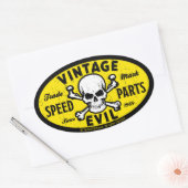 Vintage Evil 007A Ovaler Aufkleber (Umschlag)