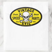 Vintage Evil 007A Ovaler Aufkleber (Tasche)
