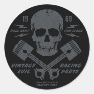 Vintage Evil 012A Runder Aufkleber