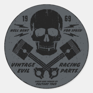 Vintage Evil 012B Runder Aufkleber