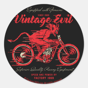 Vintage Evil VE018A Runder Aufkleber