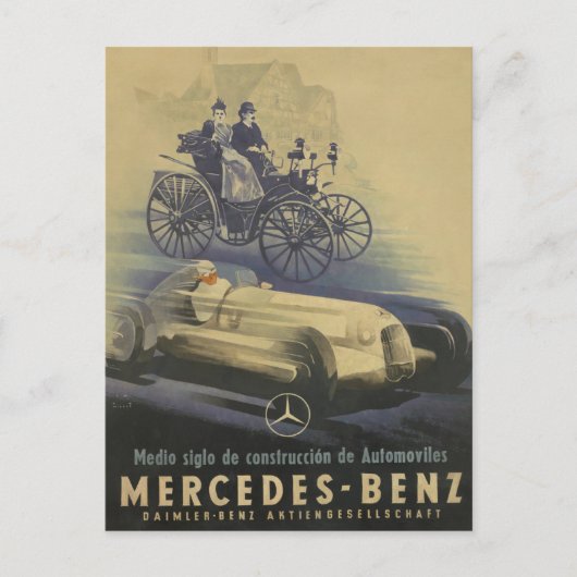 Vintage Evolution des klassischen Autos Postkarte (Vorderseite)