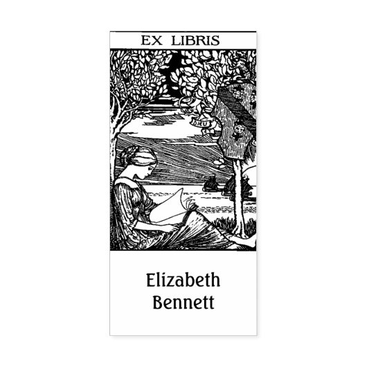 Vintage Ex Libris  Bookplate Gummistempel (Prägung)