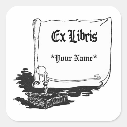 Vintage Ex Libris mit Buchaufkleber Vorlage (Vorderseite)