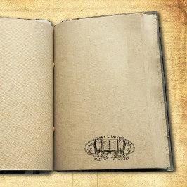 Vintage Ex Libris Owls, Buch Gummistempel