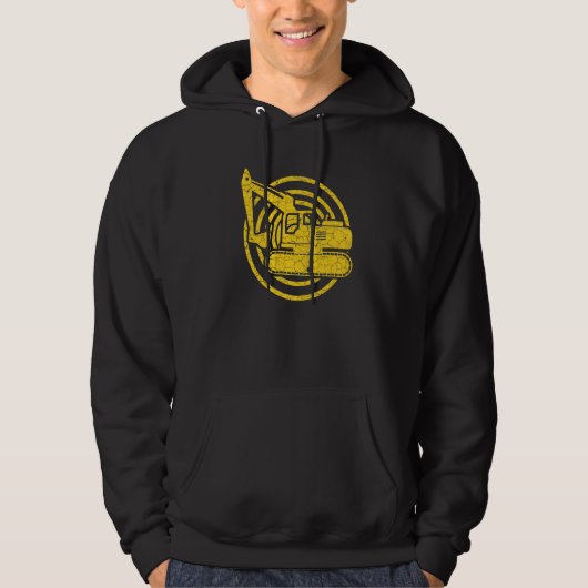 Vintage Excavator Construction vehicles Hoodie (Vorderseite)