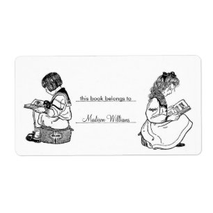 Vintage-Exlibris personalisiertes Buchlabel