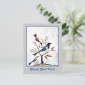 Vintage exotische Vogelmalerei Feiertagspostkarte (Stehend Vorderseite)