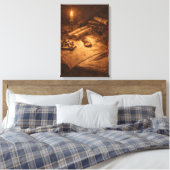 Vintage Explorer Desk Still Life Leinwanddruck (Insitu (Schlafzimmer))