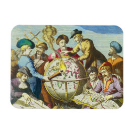 Vintage Explorer mit antiker Globe-Karte, 1542 Magnet