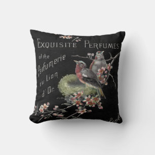 Vintage exquisite Parfüm Ephemera Ad mit Vögeln Kissen