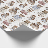Vintage Extravagante Dressbären Geschenkpapier (Ecke)