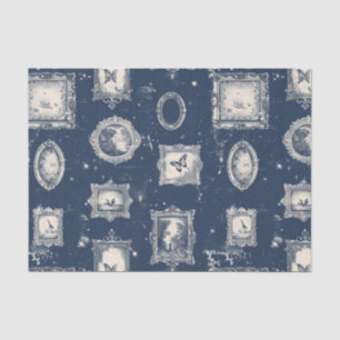 Vintage Extravagante Gerahmte Bilder auf blauem Hi Seidenpapier