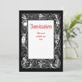 Vintage extravagante Grenze Alices Einladung (Stehend Vorderseite)