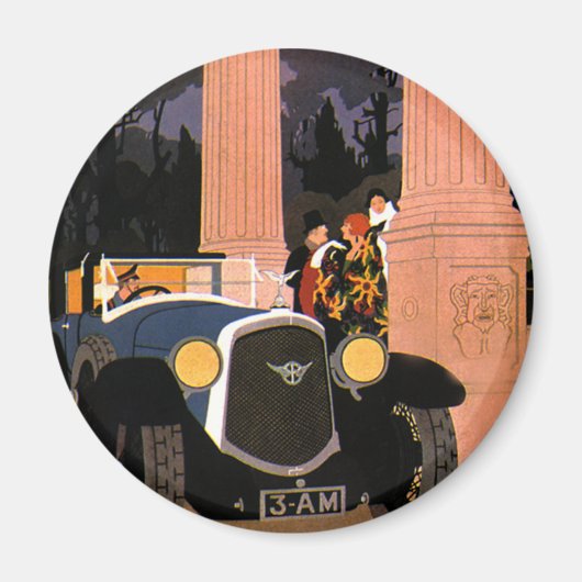 Vintage Extravagante Reise, elegantes Cabrio Magnet (Vorne)