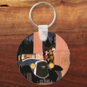 Vintage Extravagante Reise, elegantes Cabrio Schlüsselanhänger (Vorderseite)