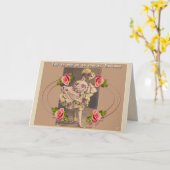 Vintage extravagante Tänzer-Gruß-Karte Karte (Gelbe Blume)