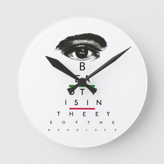 Vintage Eye Chart Gifts Runde Wanduhr (Vorderseite)