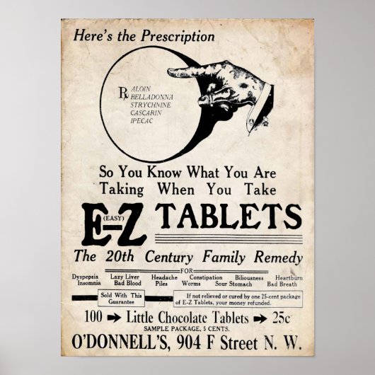 Vintage EZ Tabletten aus dem 20. Jahrhundert Poster (Vorne)