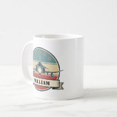 Vintage F-4 Phantom-Jagdflugzeug-Luftfahrtabzeiche Kaffeetasse (Vorderseite Links)