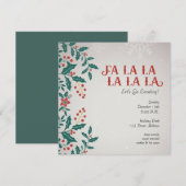 Vintage Fa La La Caroling Einladung (Vorne/Hinten)