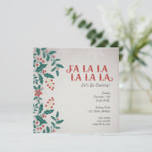 Vintage Fa La La Caroling Einladung (Stehend Vorderseite)