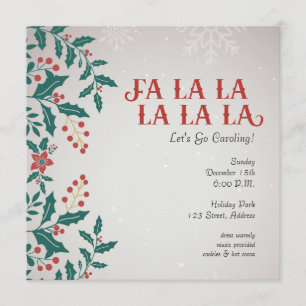 Vintage Fa La La Caroling Einladung