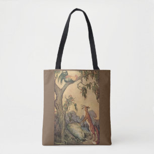 Vintage Fabeln des Äsop, Fuchs, Hahn und der Hund Tasche