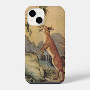 Vintage Fabeln des Äsop, Fuchs, Hahn und Hund iPhone Hülle