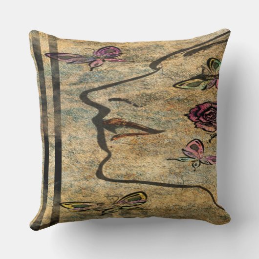 Vintage Face Decke Kissen (Rückseite)