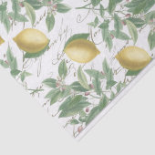 Vintage Faded Lemon Branch Französisch Script Frui Seidenpapier (Ausschnitt)