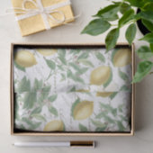 Vintage Faded Lemon Branch Französisch Script Frui Seidenpapier (Geschenk)