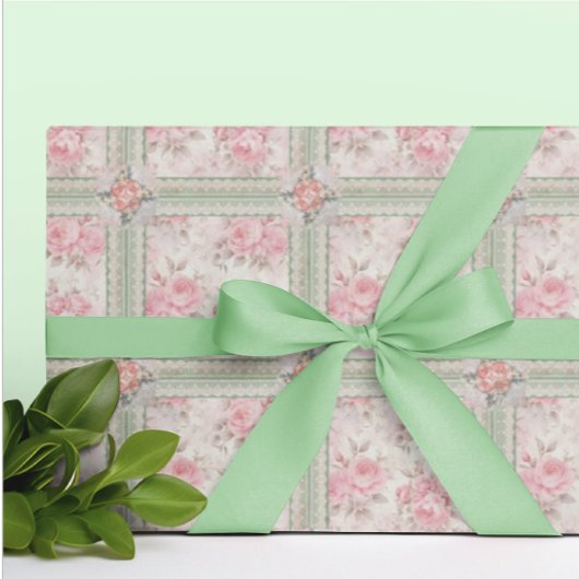 Vintage Faded Roses All Occasion  Geschenkpapier