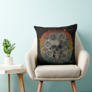 VINTAGE FÄHIGKEIT UND BLUME SCHWARZ UND WEISS KISSEN